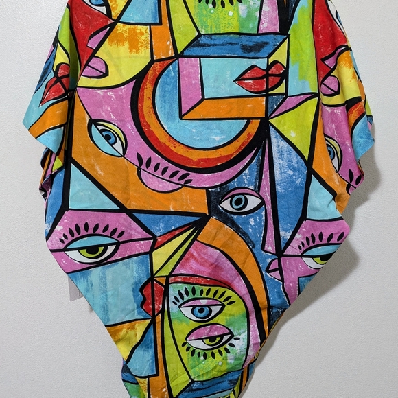 Live 4 Truth Vibrant Abstract "Eyes" Crop Blouse - NWT - Picture 2 of 11